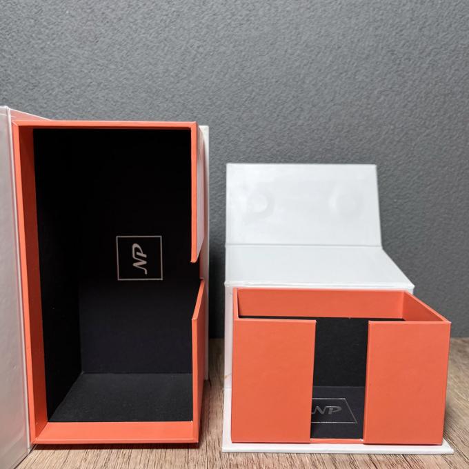 Logotipo feito sob encomenda de empacotamento personalizado luxuoso das caixas de presente da caixa de papel do cartão de Matte White Magnetic Collapsible Rigid grande