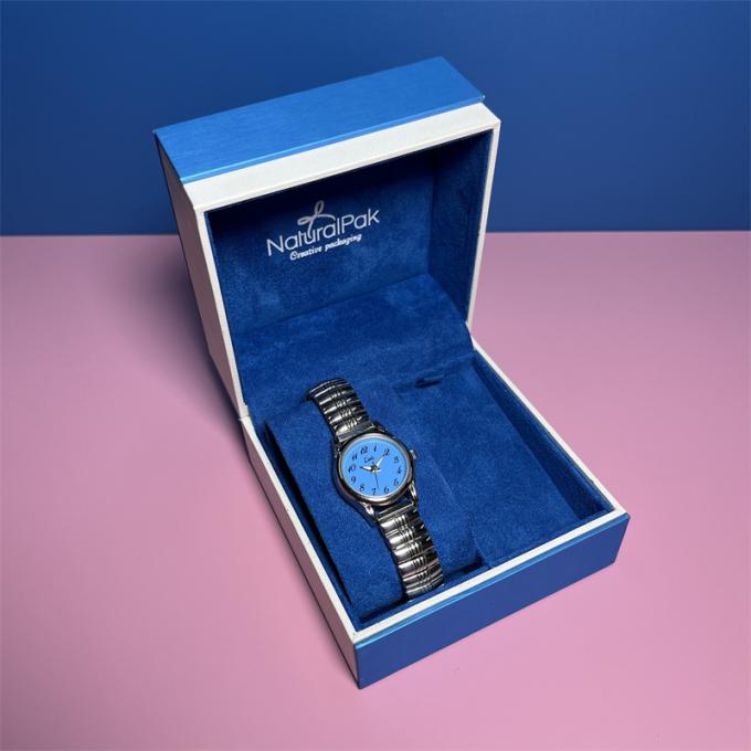 Do relógio feito sob encomenda direto de Logo Blue Color Luxury Plastic da fábrica caixa de empacotamento Ring Earring Pendant Necklace