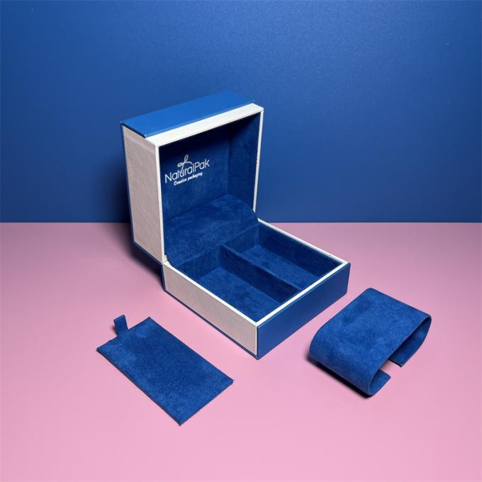 Do relógio feito sob encomenda direto de Logo Blue Color Luxury Plastic da fábrica caixa de empacotamento Ring Earring Pendant Necklace