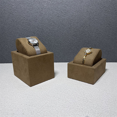 Relógio luxuoso de Microfiber do entalhe da cor 12 do café para indicar o organizador do relógio da joia