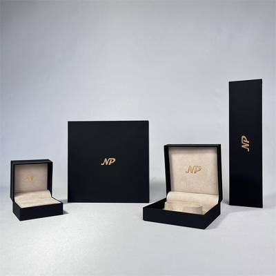 Caixas de presente da joia do papel do couro sintético de Natpak com borda do ouro