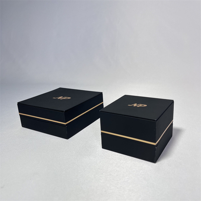 Caixas de presente da joia do papel do couro sintético de Natpak com borda do ouro