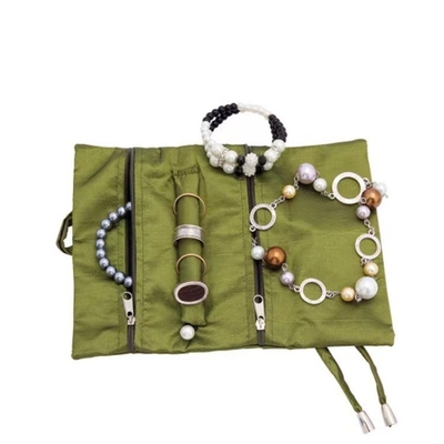 O ODM do OEM rola acima o organizador Suede Jewellery Rolls da joia do curso para viajar