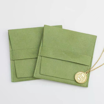 Do envelope feito sob encomenda à moda de veludo da colar saco de empacotamento da joia de Microfiber da camurça