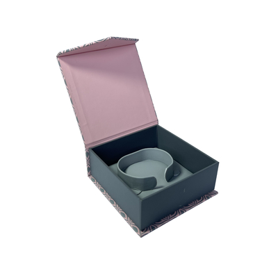 Caixa de cartão magnética cor-de-rosa de Wrapover da guarda-joias do fechamento com fechamento magnético