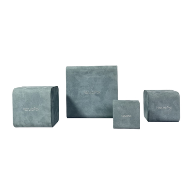 Da joia luxuosa azul de Microfiber da parte alta caixas de presente de relógio quadradas opacas de empacotamento das caixas
