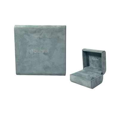 Da joia luxuosa azul de Microfiber da parte alta caixas de presente de relógio quadradas opacas de empacotamento das caixas