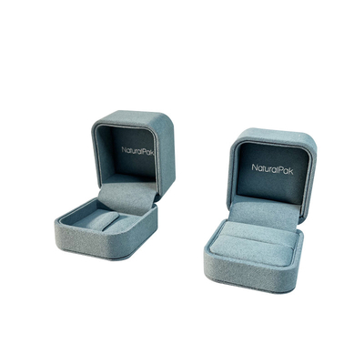 Acoplamento pequeno luxuoso romântico Ring Jewelry Box de veludo das caixas de apresentação de Microfiber