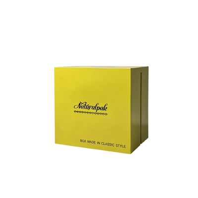 Caixa de empacotamento do único relógio feito sob encomenda luxuoso preto amarelo da caixa de relógio com guarnição