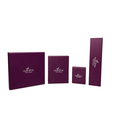 A caixa de relógio de papel do cartão do ímã roxo escuro personalizou a caixa de presente magnética
