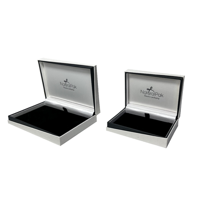 Fora da caixa de presente branca da joia do plutônio de Ring Packaging Boxes Clamshell do pendente