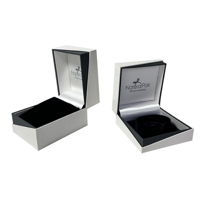 Fora da caixa de presente branca da joia do plutônio de Ring Packaging Boxes Clamshell do pendente
