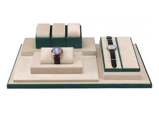 Relógio de creme verde Tray With Roll Pillow de veludo da cor do contraste