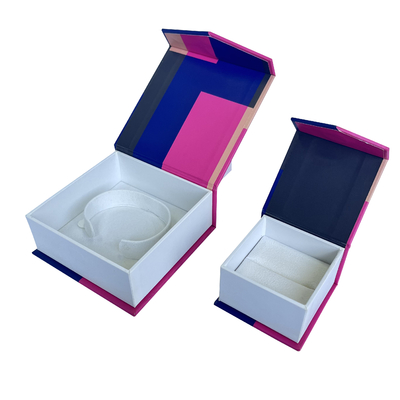 Cartão pequeno Ring Boxes For Girls da guarda-joias magnética geométrica do fechamento do teste padrão