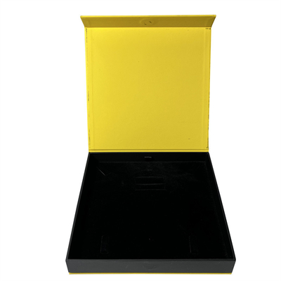Guarda-joias magnética Ring Box magnético amarelo brilhante do fechamento do ODM do OEM