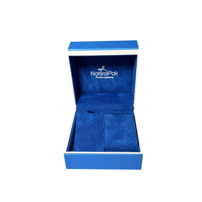 Guarda-joias de empacotamento da caixa de Sapphire Blue Plastic Luxury Watch para colares e brincos
