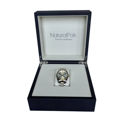 A caixa de empacotamento do relógio de pulso de madeira de creme do plutônio gravou Logo Watch Box For Men