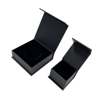 Caixas feitas sob encomenda da carteira do cartão do tamanho da guarda-joias magnética preta do fechamento da parte superior