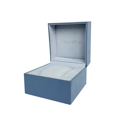 Caixas de embalagem de relógio de pulso personalizado azul OEM quadrado