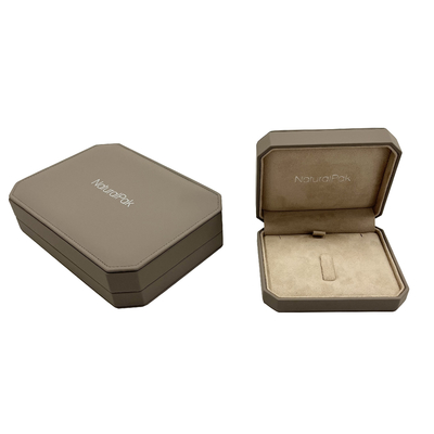 caixa de empacotamento da joia caqui do plutônio do toque macio para Ring Earring Bangle