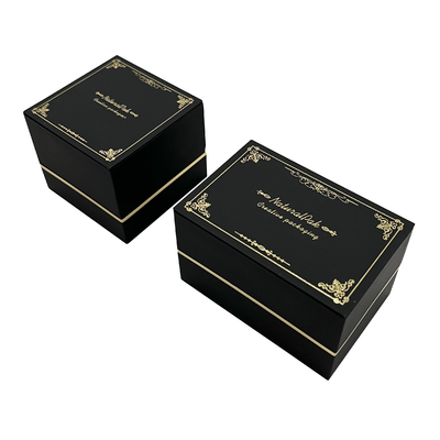 Caixas de empacotamento da joia luxuosa do teste padrão do ouro envolvidas pelo papel especial