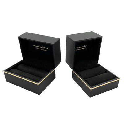 Caixas de empacotamento da joia luxuosa do teste padrão do ouro envolvidas pelo papel especial