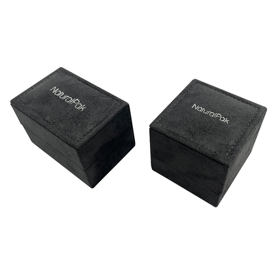 Grey Velvet Jewelry Packaging Box luxuoso para Ring Wedding Earring Pendant Necklace