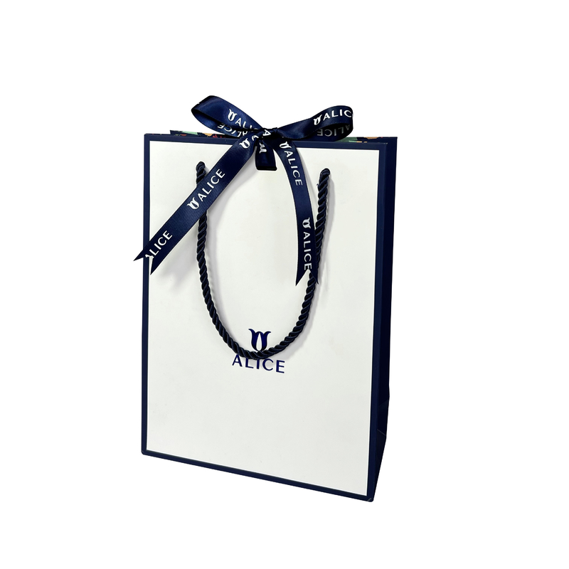 Saco de papel personalizado do presente de Logo White Blue Jewellery Handbags para a compra