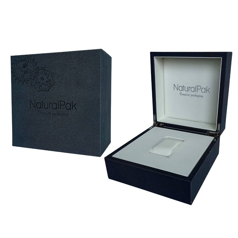 A caixa de empacotamento do relógio de pulso de madeira de creme do plutônio gravou Logo Watch Box For Men